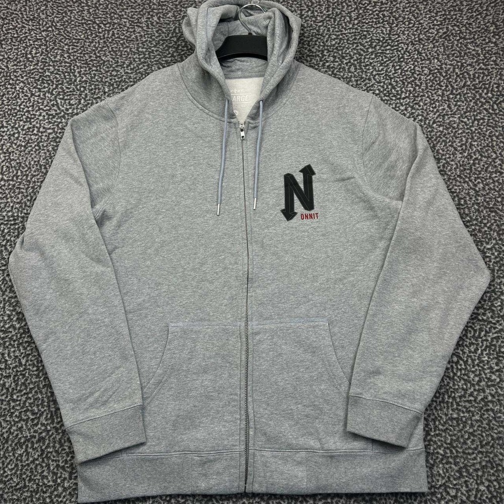 Onnit Hoodie Men Extra Large Gray Full Zip Long Sleeve Pocket Outdoor XL